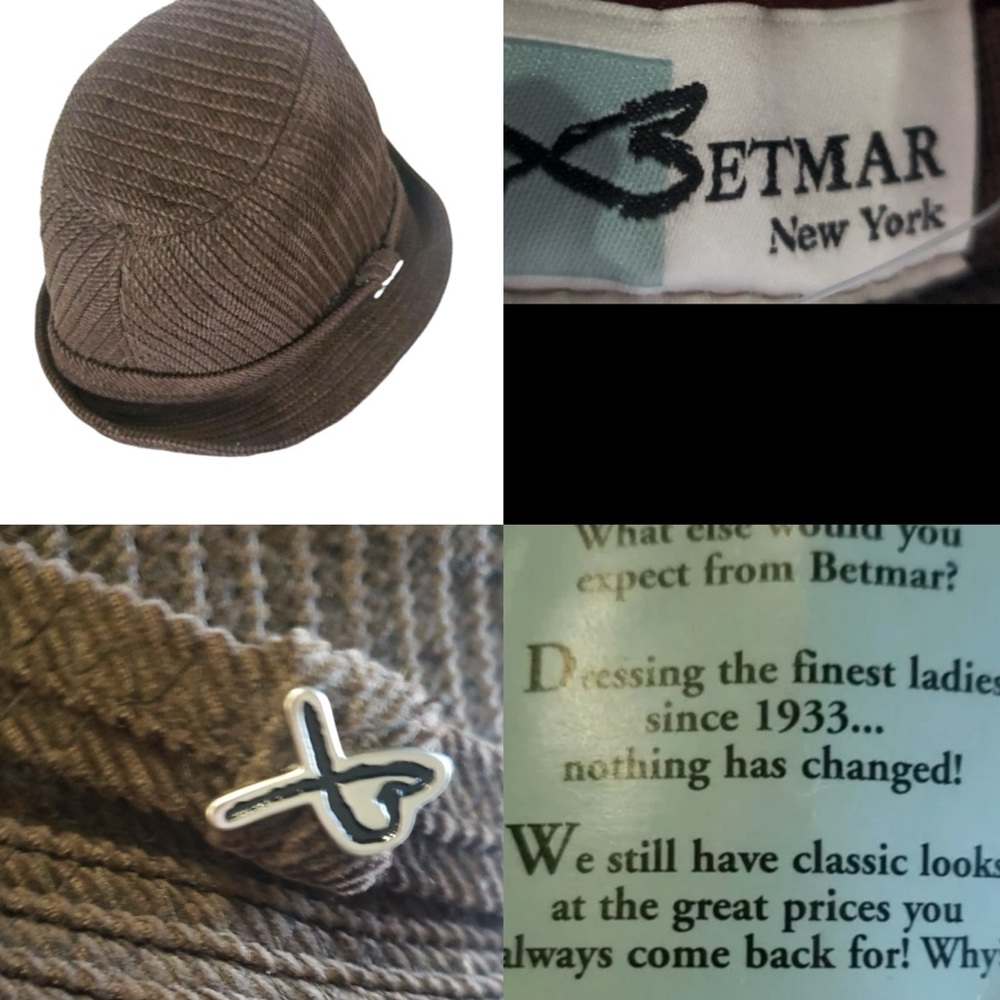 Vintage Betmar New York brown corduroy hat NWT